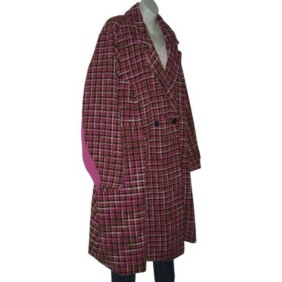 Torrid Coat Pink Pea Trench Boucle Parisian Kate Middleton Preppy Plus Tweed 5X - Picture 3 of 16